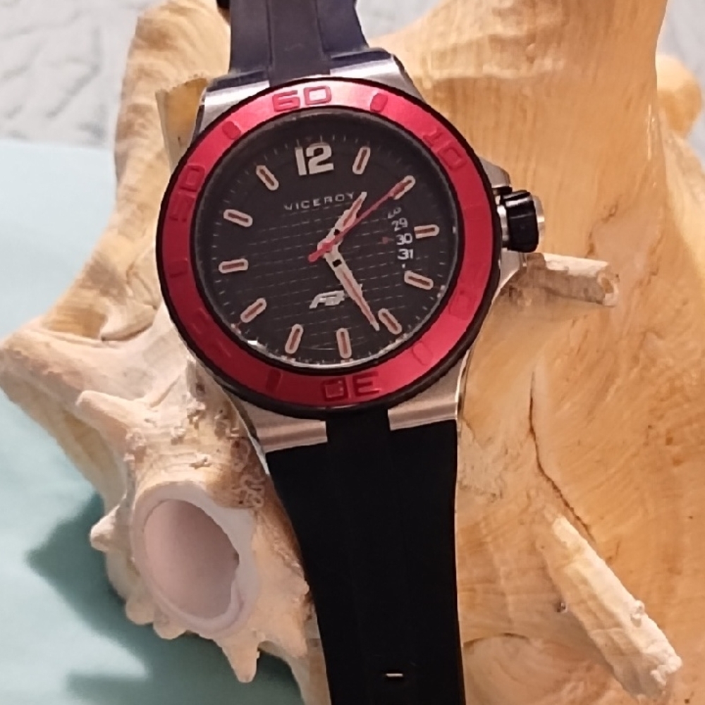 Men's Black and Red Viceroy Watch